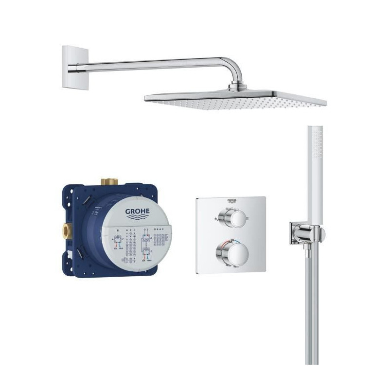 Built-in shower set - 1 jet - Thermostatic mixer - GROHE - 34881000 -