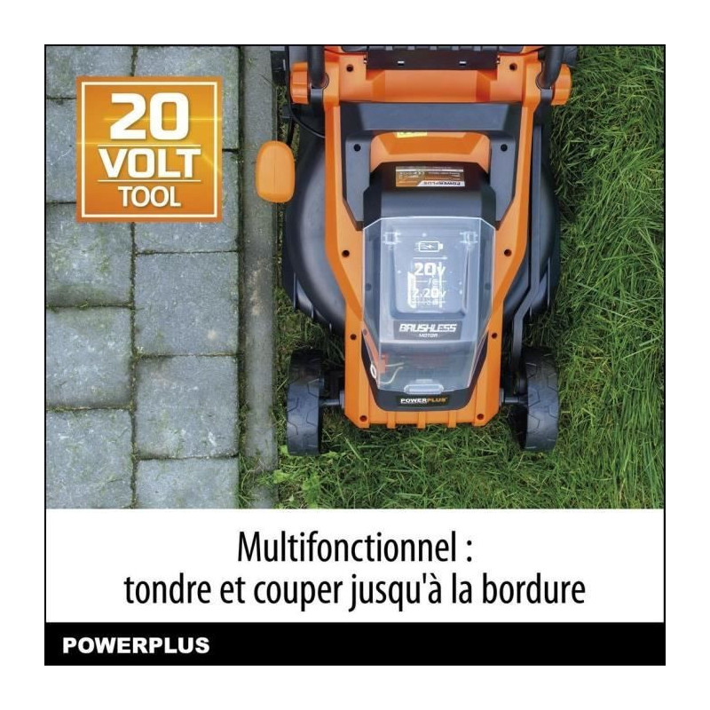 Battery mower 20V 34 cm of Dual Power Power Powdpglws1 - 4Ah battery a