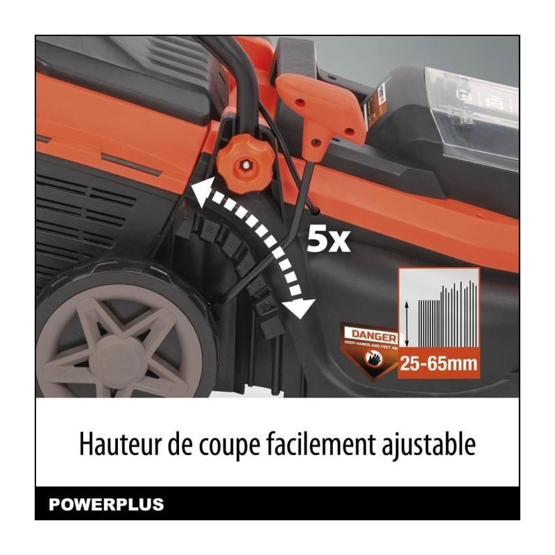 Battery mower 20V 34 cm of Dual Power Power Powdpglws1 - 4Ah battery a