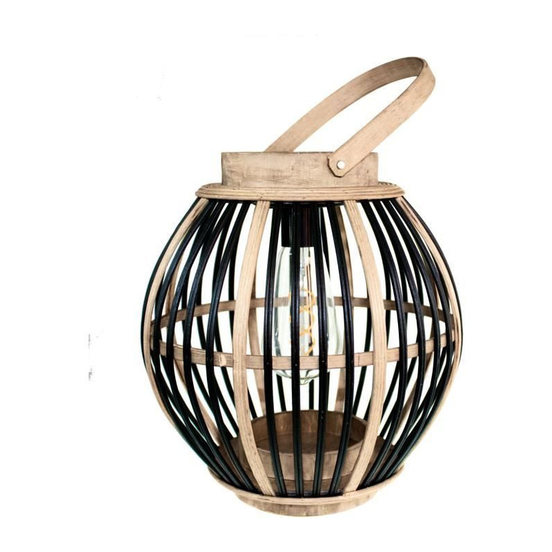 Bamboo solar lamp - Olivie - Black