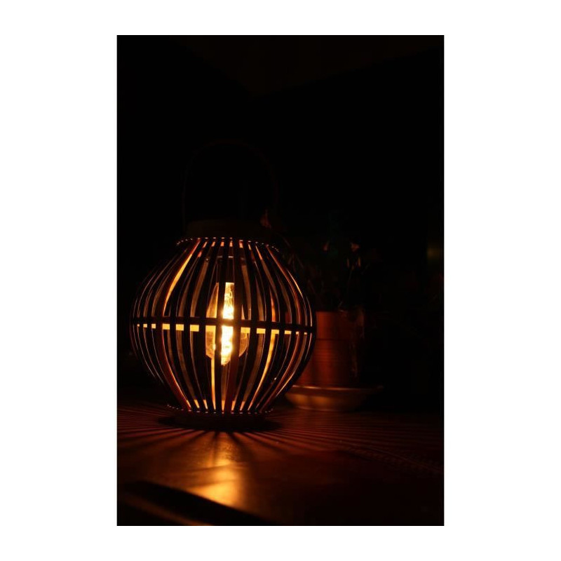 Bamboo solar lamp - Olivie - Black