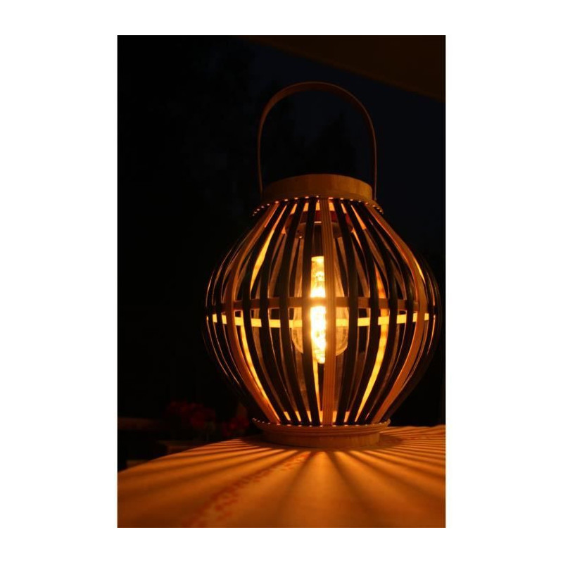 Bamboo solar lamp - Olivie - Black