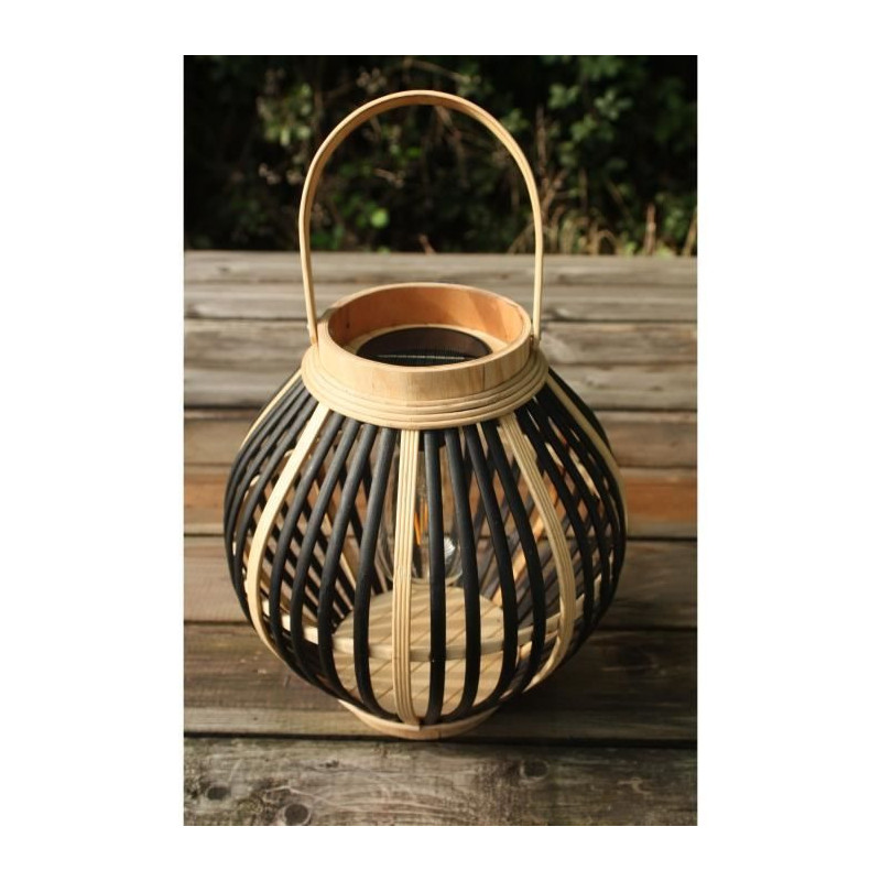 Bamboo solar lamp - Olivie - Black