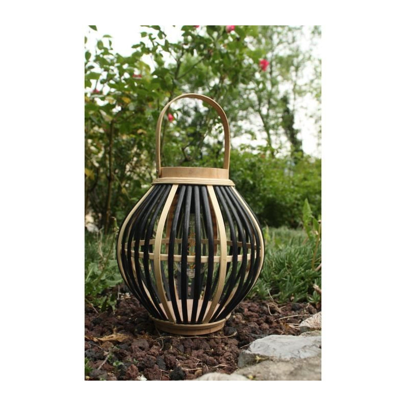 Bamboo solar lamp - Olivie - Black