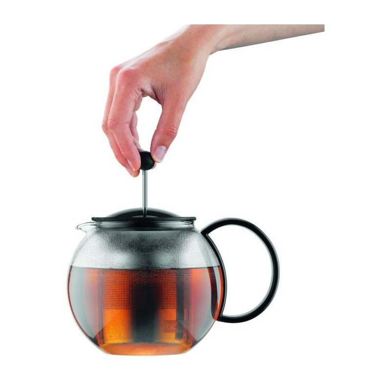 Assam - Theiere A Piston Bodum, plastic cover, stainless steel filter,