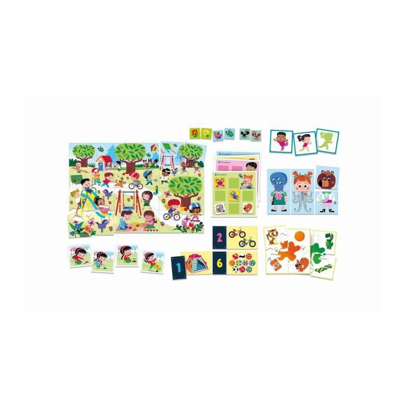 Clementoni - Box of 8 games in 1 - Educational games shapes, colors, n