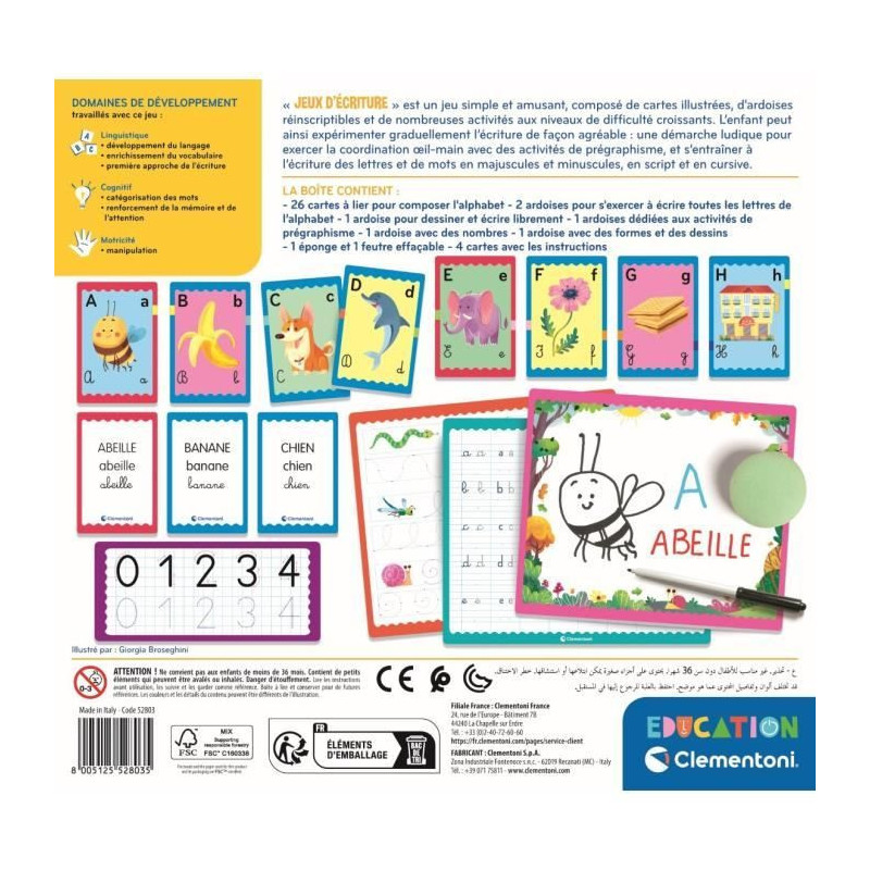 Clementoni - Writing games box - 23 activities - Ages 4 and up