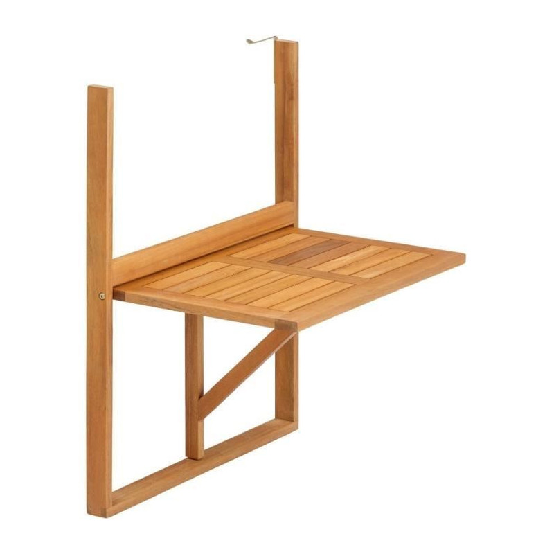 LILOU hanging balcony table - FSC acacia wood - Foldable - 60x44x80 cm