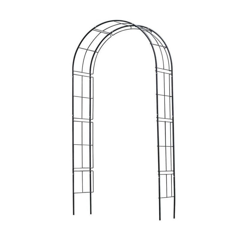 NATURE Pergola arch in galvanized steel 113x38xH229cm - Black
