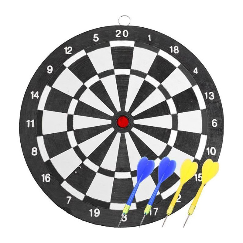 Target and dart set - SPORT AND FUN - Rolled paper - 4 darts - Diamete