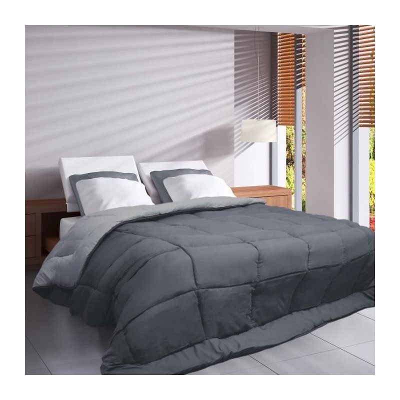 HUDSON Légere microfiber duvet 200g/m² 220x240cm steel & silver