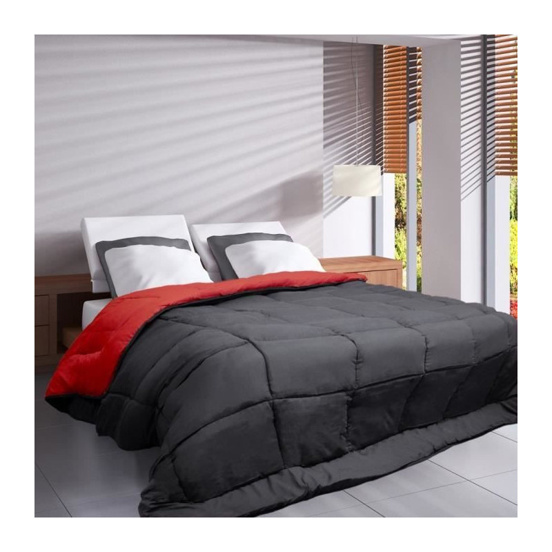 Hudson Légere microfiber duvet 200g/m² 140x200cm gray & red