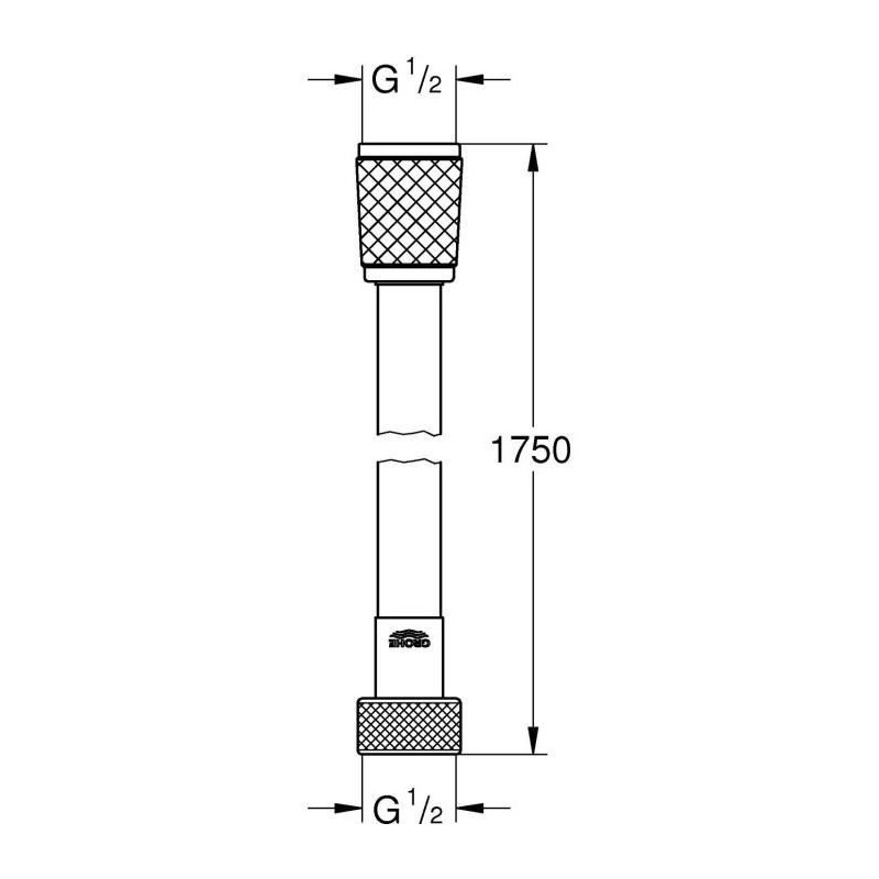 Shower hose - GROHE VitalioFlex 287422432 - 1.75m - Anti-kink and tors