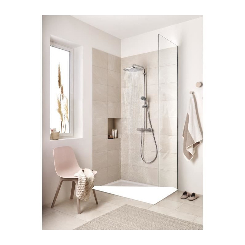 Grohe Tete Shower Vitalio Comfort 250 Cube, 1 Jet, 1/2 threaded fittin
