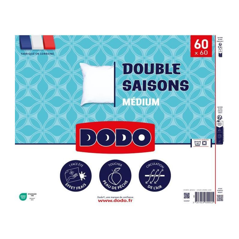 DODO - Double seasons pillow - 60 x 60 cm - 100% Polyester VOLUPT'AIR