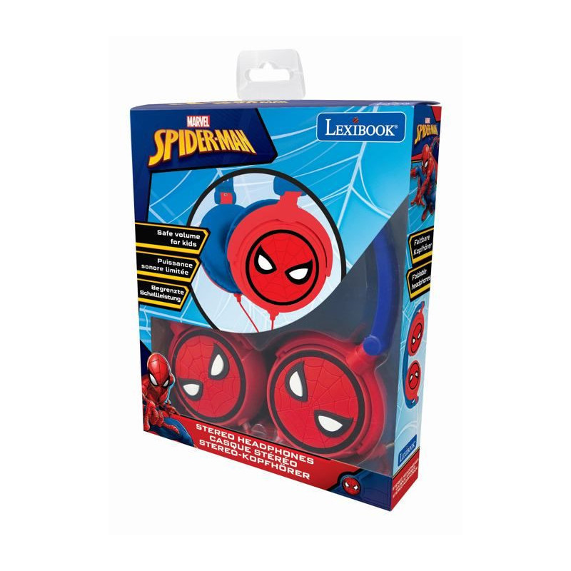 LEXIBOOK - SPIDER-MAN - Stereo Audio Headset, Limited Sound Power, Fol