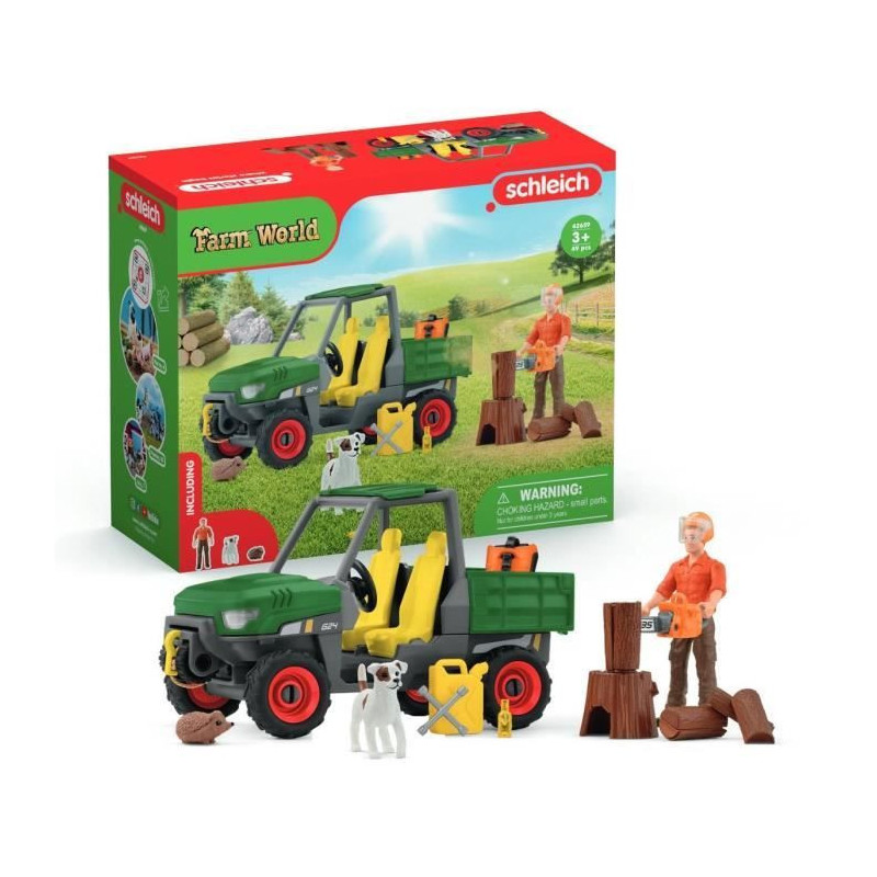Forest ranger with vehicle, Schleich 42659 Farm World playset for chil