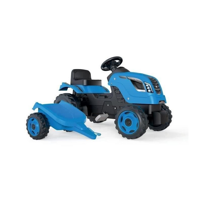 Smoby Farmer XL pedal tractor + trailer - Blue