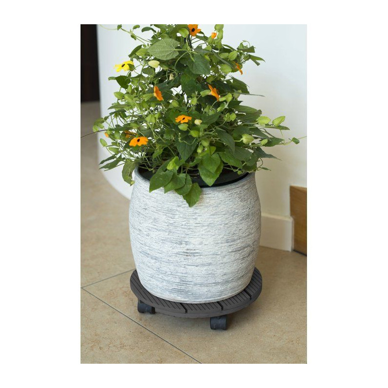NATURE Shelf on casters for plants - Wood composite - H7 x Ø30 cm
