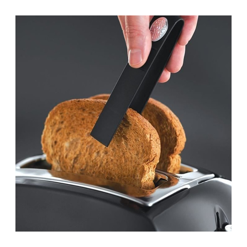 Russell Hobbs 22601-56 Toaster Grille-Pain Texture Large slots-Black