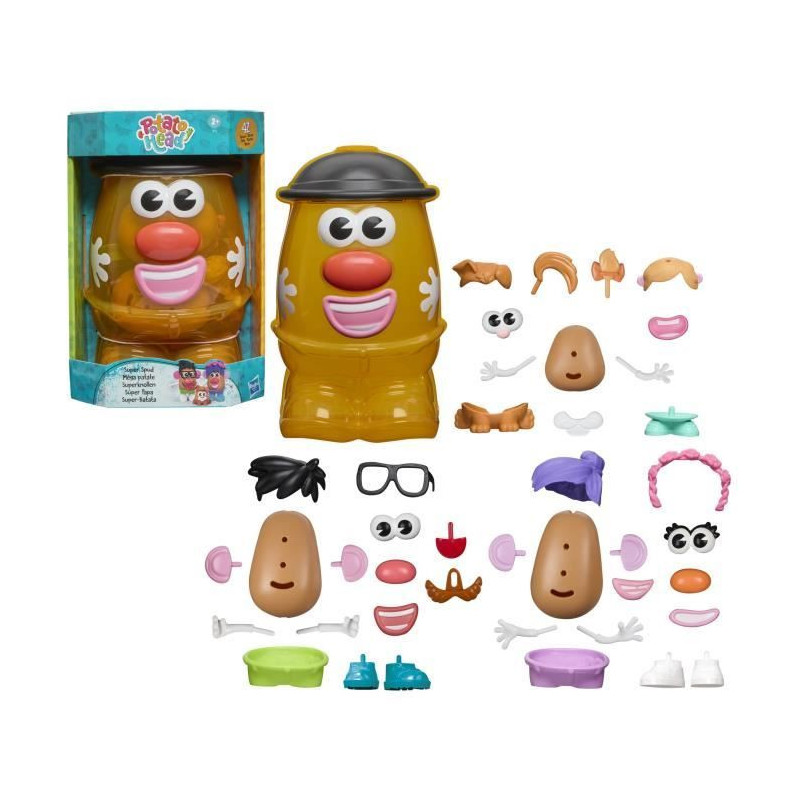 Potato Head Mega Potato Playset with 42 Pieces Including Storage Box,