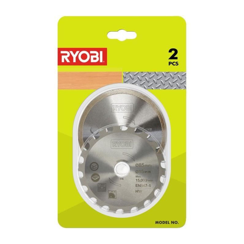 RYOBI 2-Blade Kit (1 Wood / Metal Blade and 1 Tile Blade) for R18MMS M