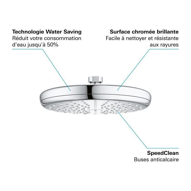 Grohe Tete Shower Vitalio Start 210, 1 jet, round shower head 210mm, w
