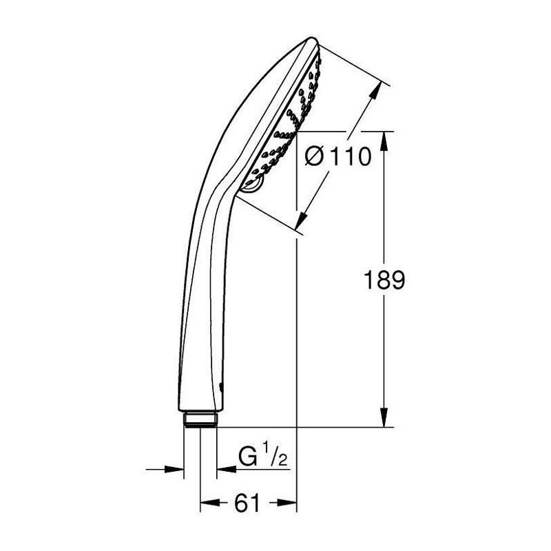 Grohe hand shower vitulio joy 110 duo, shower head 2 jets, anti-burlû