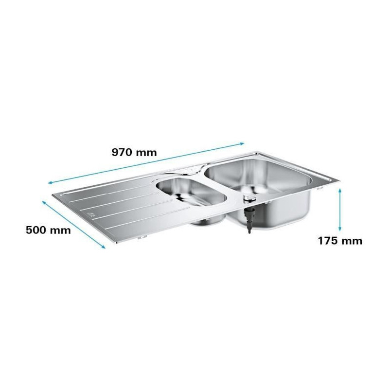 Stainless steel sink - stainless steel - grohe