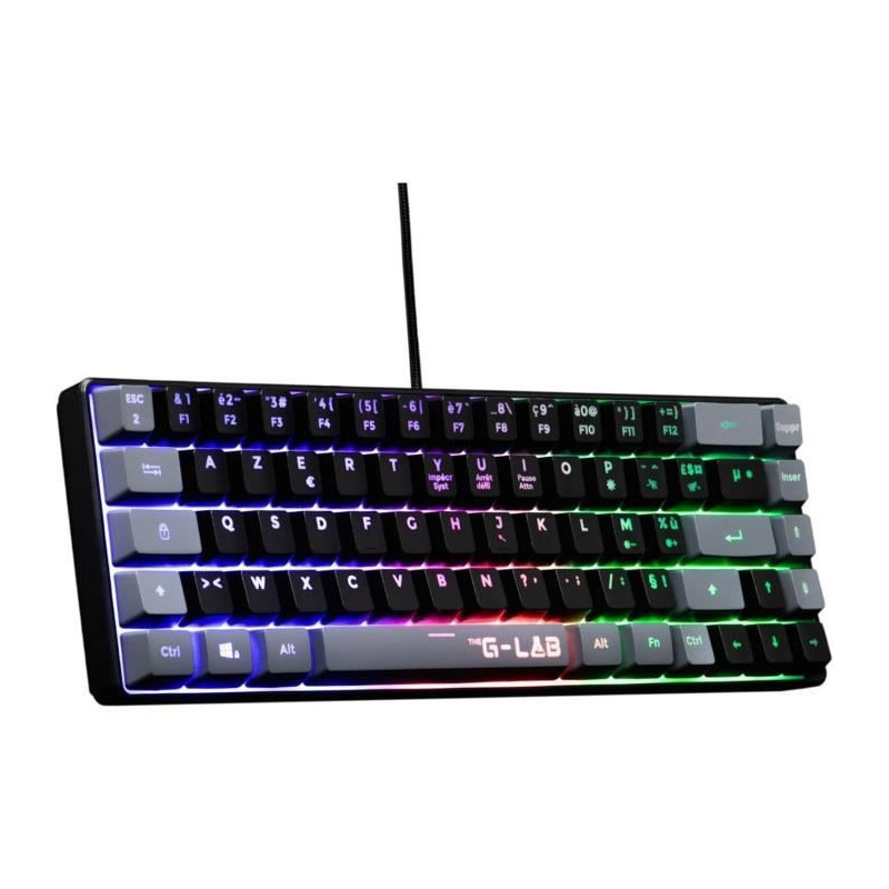 Gaming Keyboard - THE G-LAB - KEYZ-HYDRO-BKG/FR - 60% Membrane 2 color
