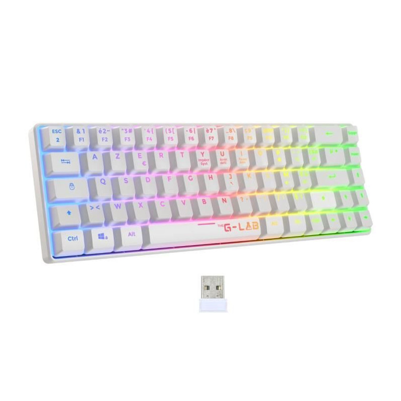Gaming Keyboard - Membrane - The G-Lab - KEYZ HYDROGEN WL - Rainbow Ba