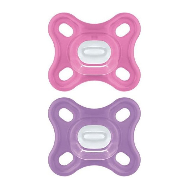 MAM Comfort Physiological Pacifier +0m Pink Set of 2 + Storage Box
