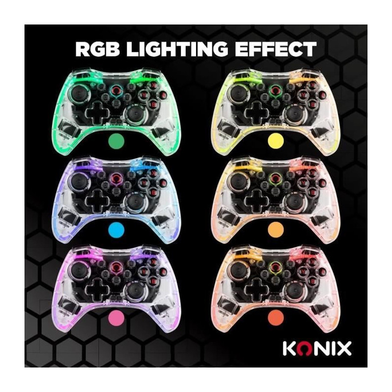 Konix - Crystal Wireless Controller Nintendo Switch, Switch OLED, PC a