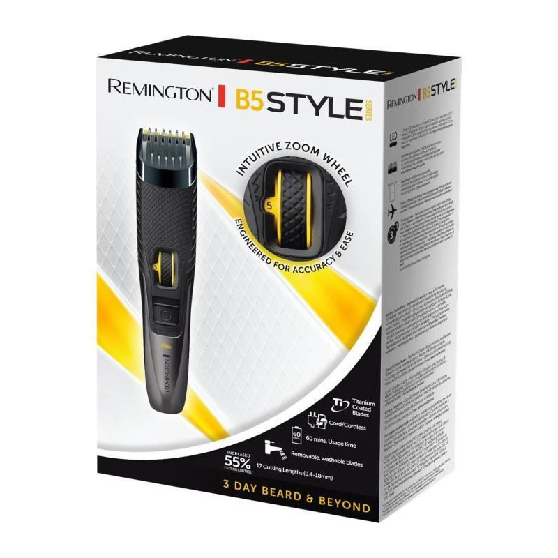 REMINGTON MB5000 Style Series Beard Trimmer - Self-Sharpening Titanium