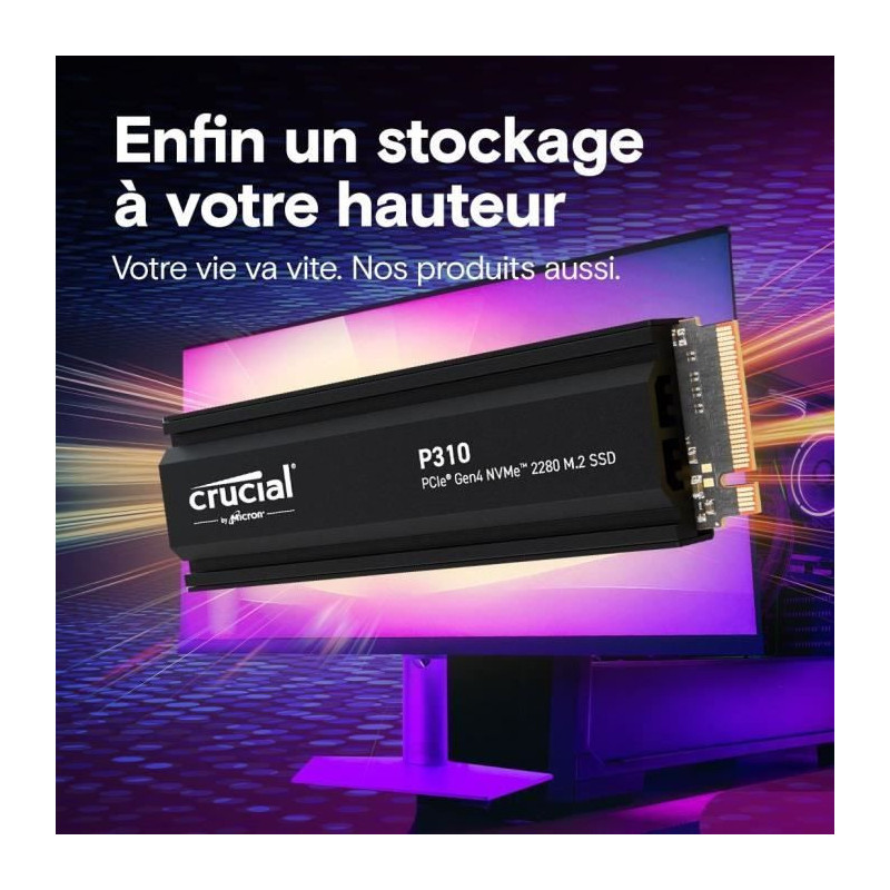 CRUCIAL - P310 - Internal SSD - 2TB - Gen4 - NVMe M.2 - Up to 7100 MB/