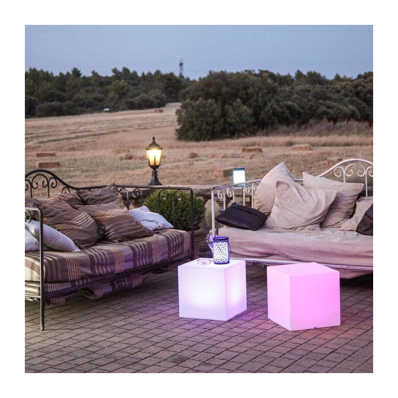 LUMISKY - Luminous cube stool wireless LED - multicolored dimmable CAR