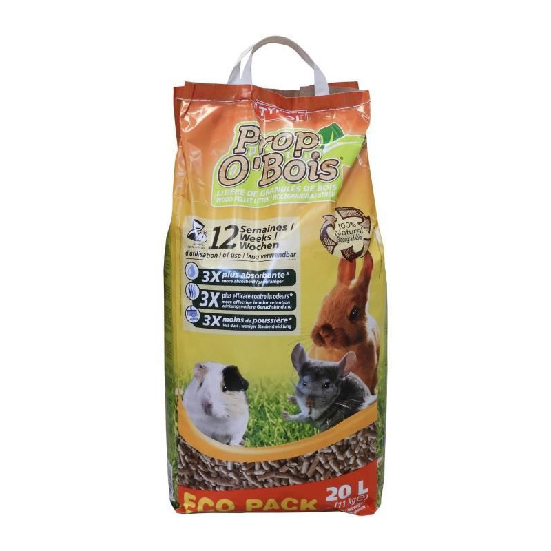 TYROL Prop'O Wood Litter - Rodents - 20 L
