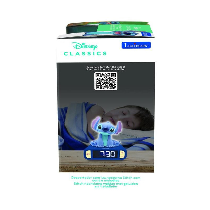 Digital alarm clock with 3D Stitch night light and sound effects