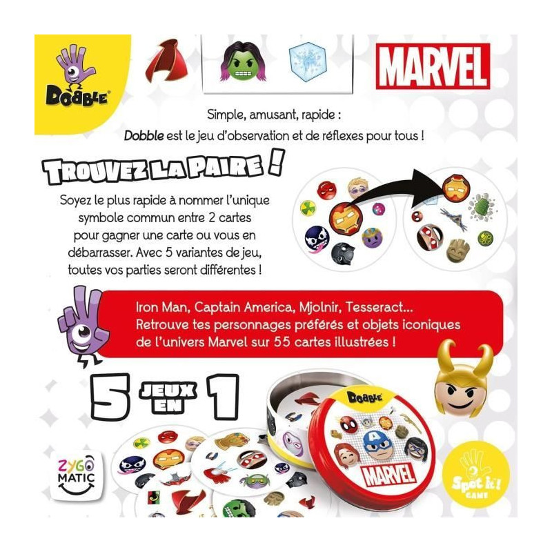 Party game - ASMODEE - Dobble: Marvel Emoji (Eco Sleeve) - 6 years old