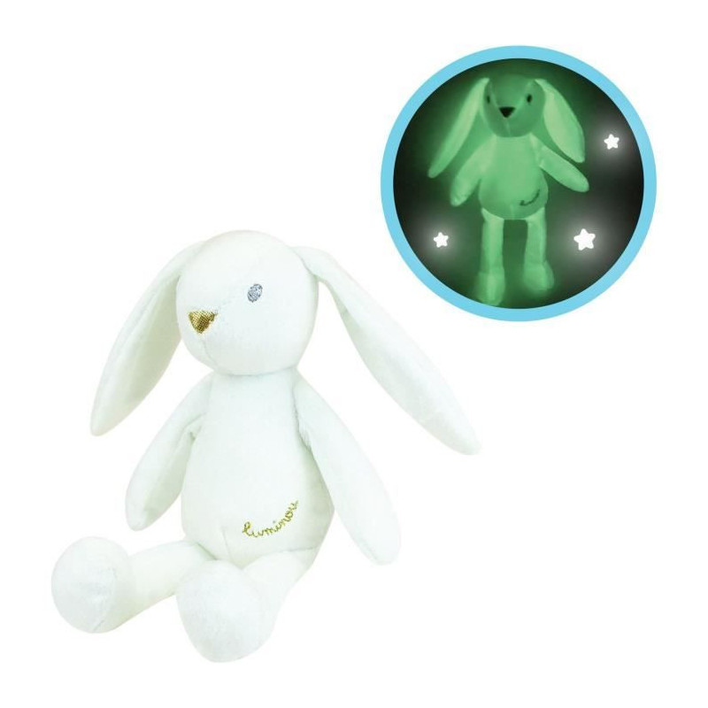 JEMINI Luminou White rabbit Natural luminous soft toy works without ba