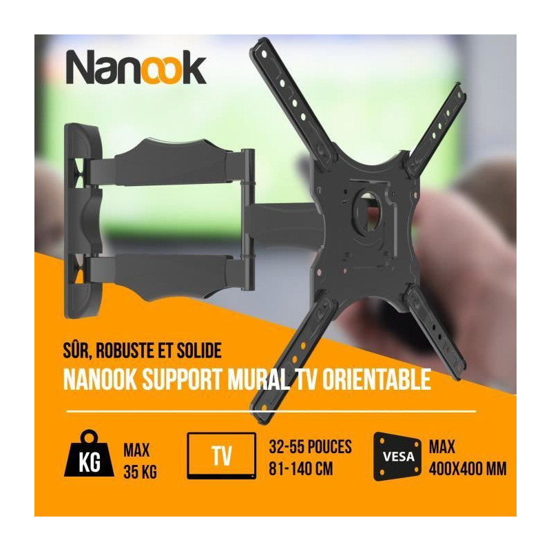 NANOOK TV Wall Mount for 32-55 Inch TVs - Tilt - Wall Mount for LCD, L