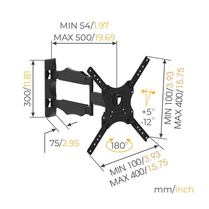 NANOOK TV Wall Mount for 32-55 Inch TVs - Tilt - Wall Mount for LCD, L