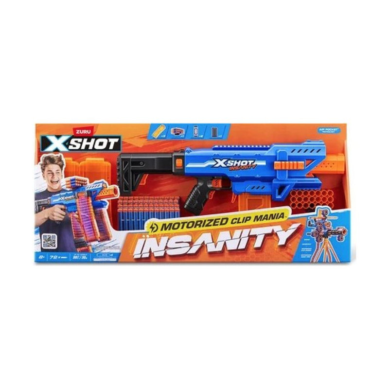 Motorized Blaster - ZURU - X-SHOT Clip Blaster - 4 magazines - Range 2