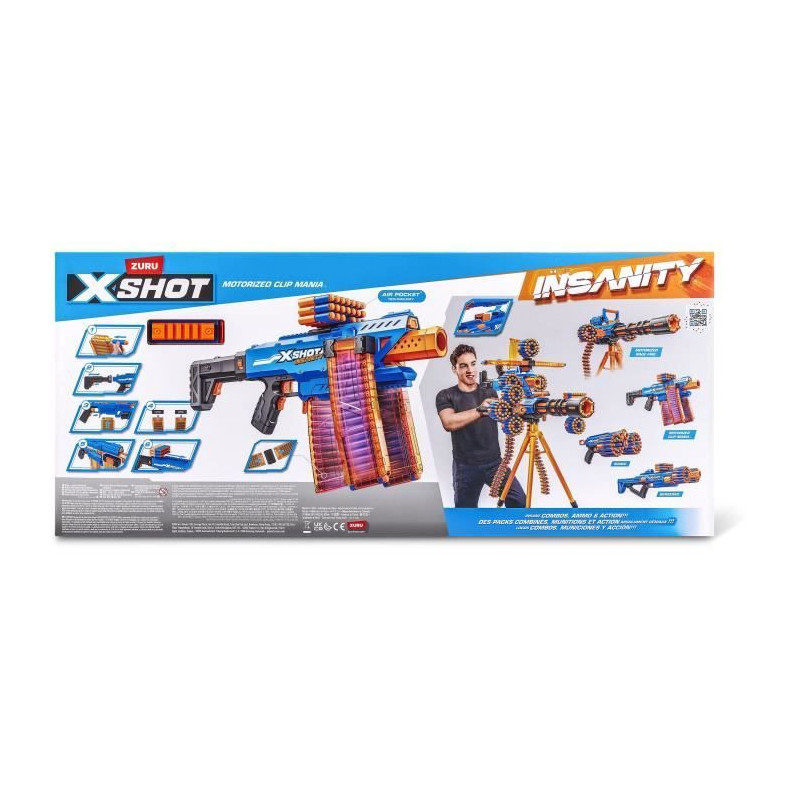 Motorized Blaster - ZURU - X-SHOT Clip Blaster - 4 magazines - Range 2