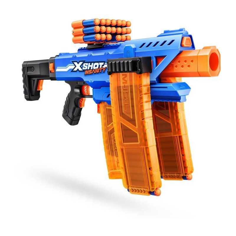 Motorized Blaster - ZURU - X-SHOT Clip Blaster - 4 magazines - Range 2