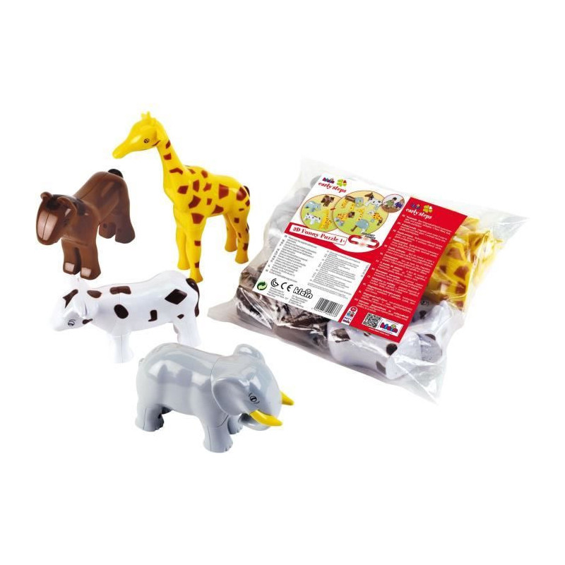 Magnetic Animals - KLEIN - 0071 - 4 Large Funny Animals Puzzle, Bag -