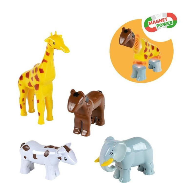 Magnetic Animals - KLEIN - 0071 - 4 Large Funny Animals Puzzle, Bag -