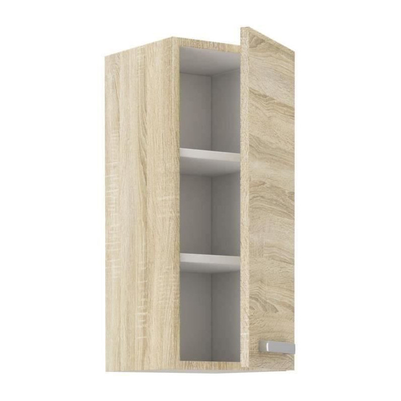 High cabinet 1 hinged door - Sonoma chene decor - L 30 x D 31.6 x H 72