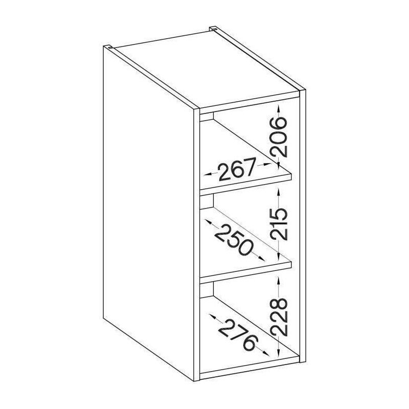 High cabinet 1 hinged door - Sonoma chene decor - L 30 x D 31.6 x H 72