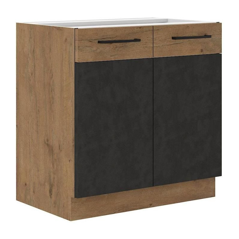 ROCK under-sink unit - Melamine with lancelot oak and matera gray deco